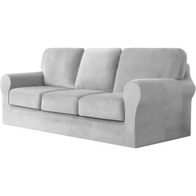 Sofa Cover With Separate Seat Cushions And Backrests Stretch Velvet Sofa Slipcover Couch Covers Furniture Protector Split Combined (3-Seat Set 7 PCS)