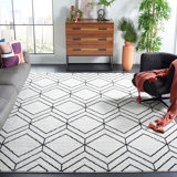 Cargian Geometric Light Gray/Black Area Rug
