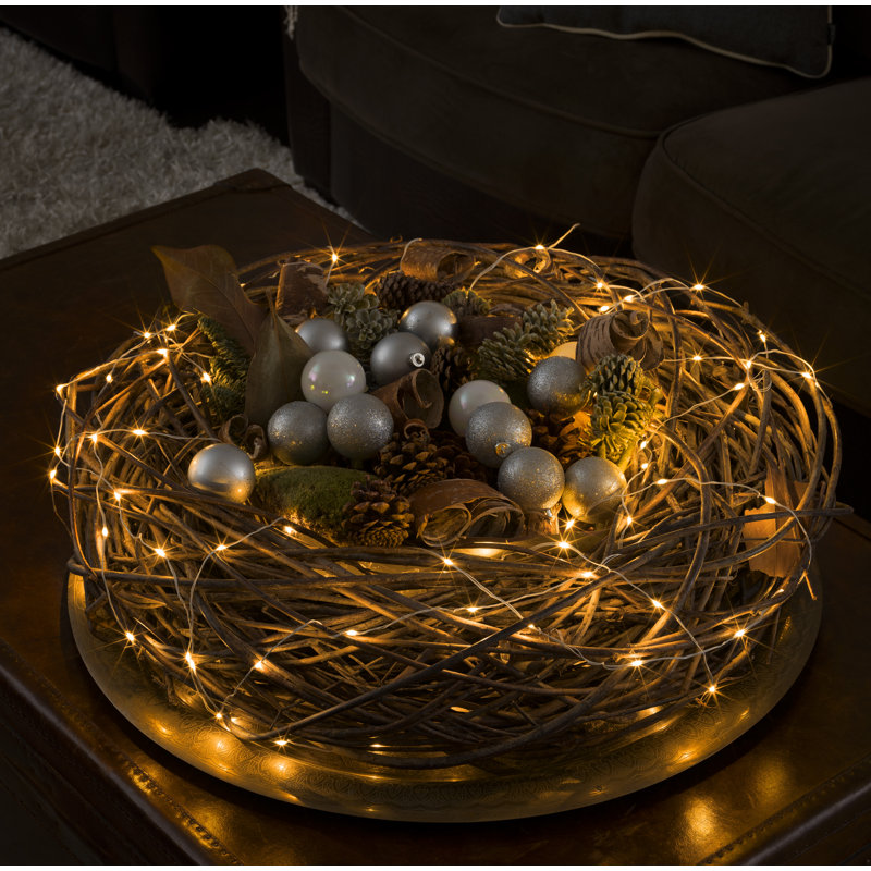 100 LED Micro Light Set - Indoor Use 9.9m of Lights, Amber White
