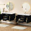 Meuble-lavabo mural noir 72 po avec tiroirs 72 po, matériau haut de gamme, meuble-lavabo flottant moderne à surface lisse 36 po, pour l'hygiène-282341732