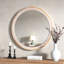 Miroir mural 30 po rond en bois massif de style campagnard, miroirs décoratifs rustiques Boho pour salle de bain, miroir mural Shabby Chic pour vestibule de salle de bain