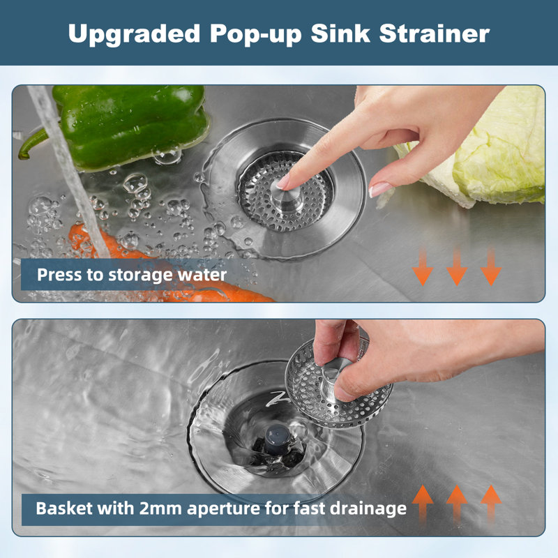 Basket Strainer, Polished Chrome