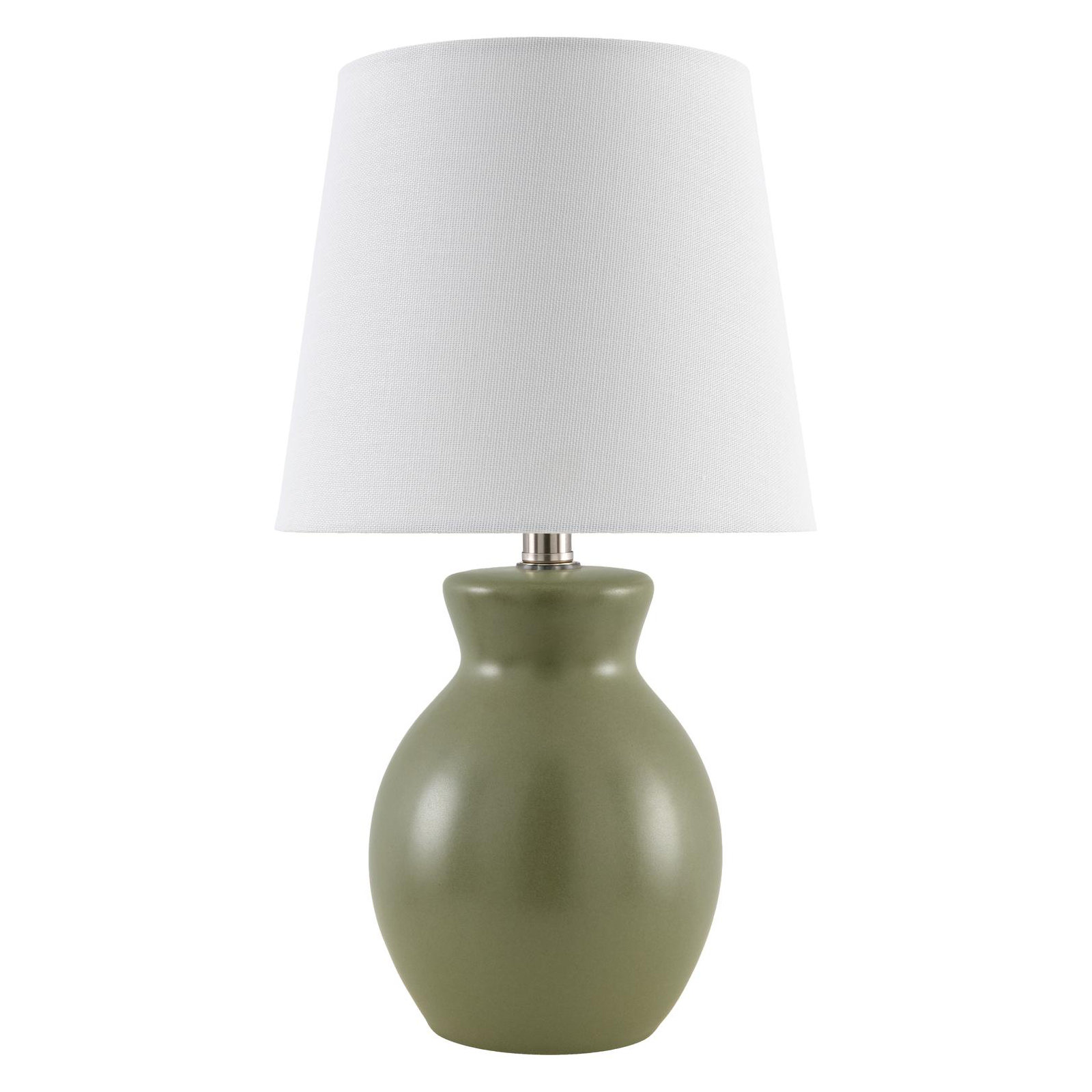 Drum Shade Lamp, Dark Green, 15'' H X 8'' W X 8'' D