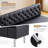 58.6" Black Button Tufted Waiting Room Bench Seating Office Benches
