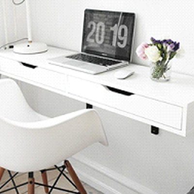 Solid Wood Base Floating Desk