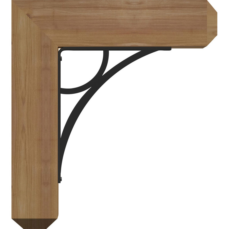 Support simple 4 "Galveston Ironcrest, H 14 po x P 11 1/2 po, Cèdre rouge de l'Ouest l 4 po x T 2 po (sciage br