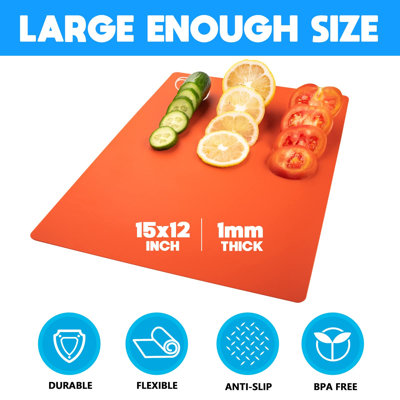 Lot de 7 planches à découper flexibles, en plastique sans BPA, antidérapantes, pour la viande et les légumes (multicolores).