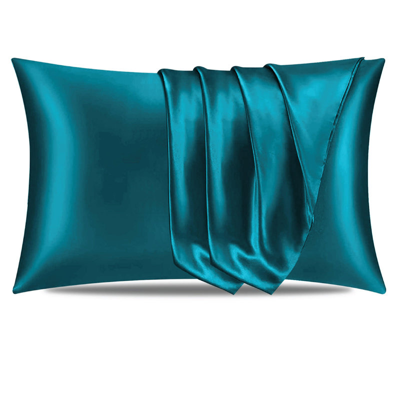Satin Flatweave Pillowcase Case Pack, Blue Grey