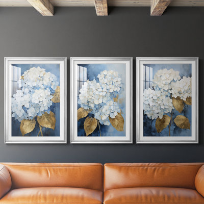 FLORAL Series CXII - Impression encadrée de qualité supérieure sur mesure mat - 3 pièces