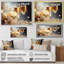 Bulles de fleurs dorées et blanches - Champagne, art mural-991966393-991966398