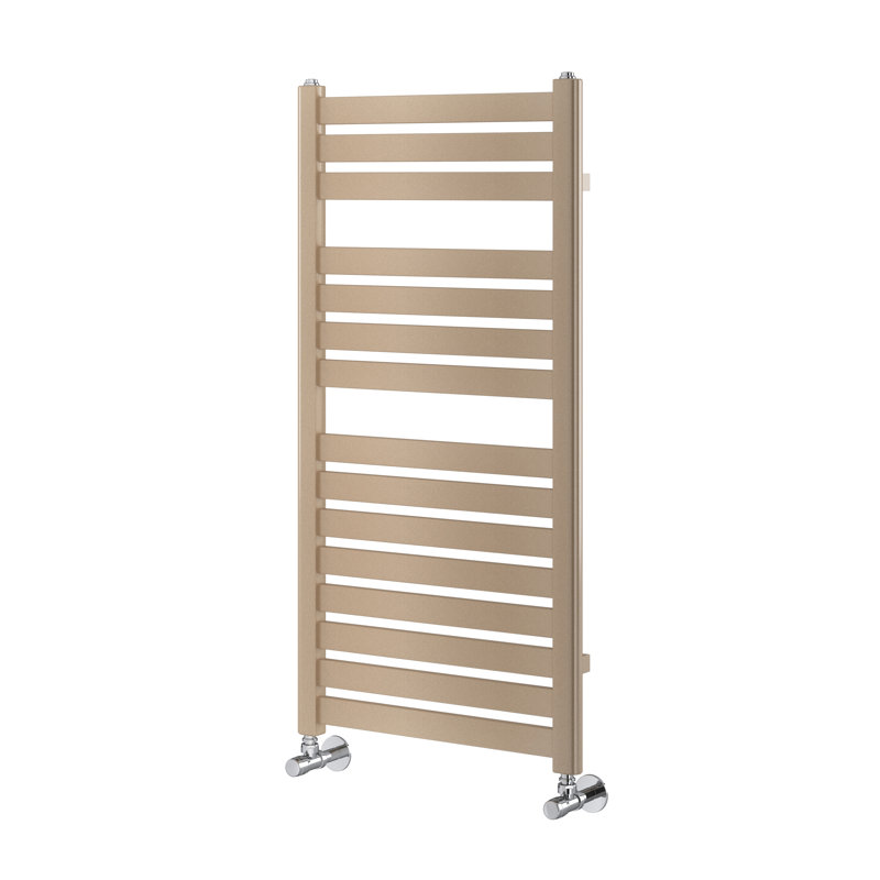 Flat Panel Towel Rail Heated Towel Rails, 1000mm H x 500mm W x 100mm D, Brown Metallic