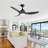 52 Inch Ceiling Fan With Light And 6-Speed Remote Control 3 ABS Fan Blades For Bredoom Patio-1254807727
