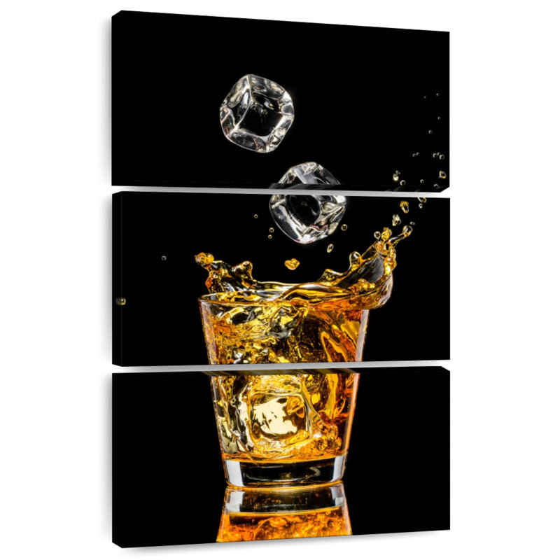 Yarlin whisky et glaçons, H 32 po x l 20 po