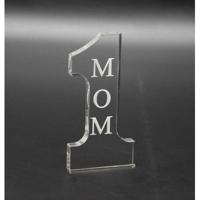 2.16" W x 4.3" H x 0.4" D Number 1 Mom Tabletop Gift