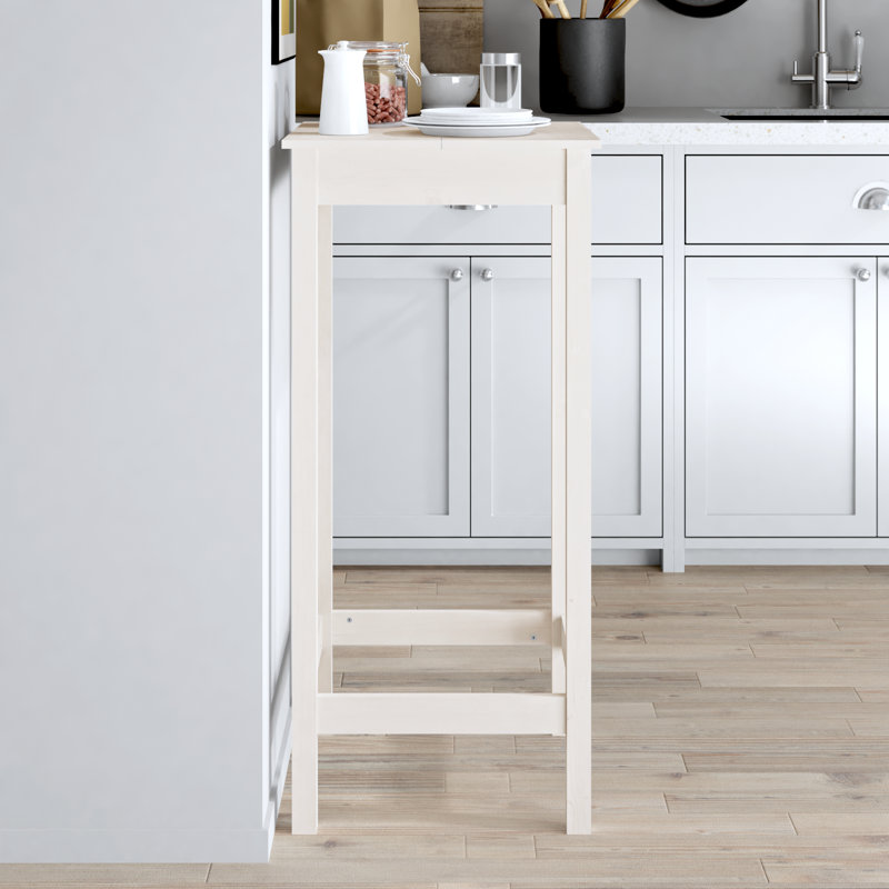 Johnrobert Pine Solid Wood Dining Table, H50 x L50 x W110cm, White