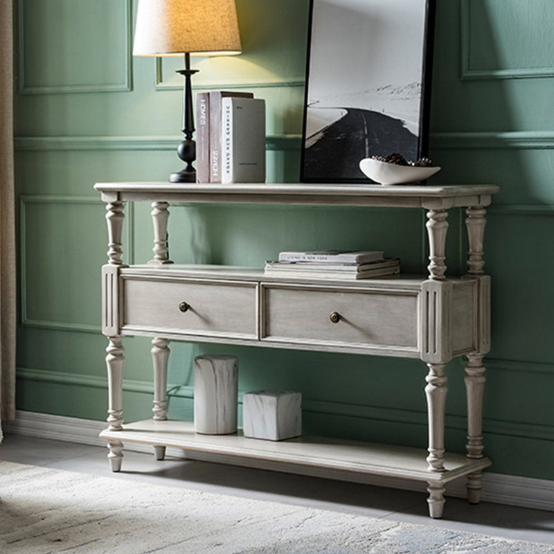 American-style light luxury simple console table, White, 34.6" H x 47.2" W x 13" D