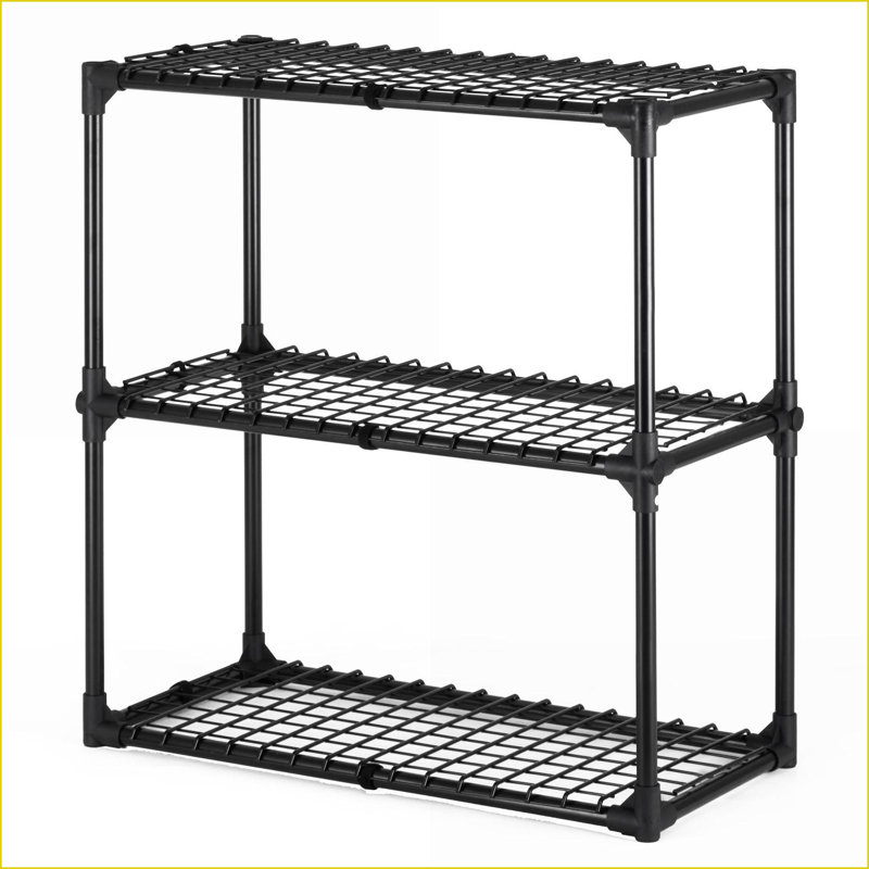 Étagère grillagée à 3 tablettes | 110 lb par tablette, 330 lb au total | Acier | Noir