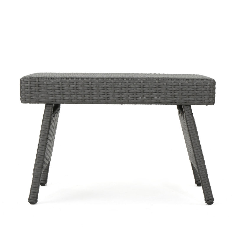 Rattan Side Table, Dark Grey
