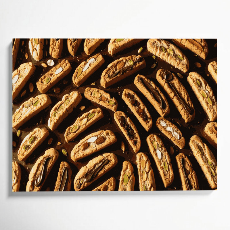 Desserts Biscotti, art mural sur toile brune, H 8 po x l 10 po