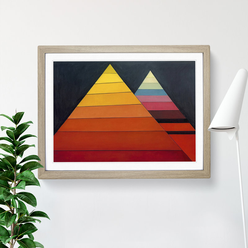 Geometric Pyramids Vol.3 Abstract - Single Picture Frame Print, Oak Framed, 46cm H x 64cm W x 2cm D