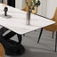 Table de salle à manger rectangulaire en pierre frittée de 71 pouces avec base en acier au carbone, luxe moderne pour le dîner et les fêtes