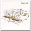 Lit plateforme avec tiroirs de rangement, structure de lit en bois massif avec garde-corps, petite tablette et crochets-178793079-178793078