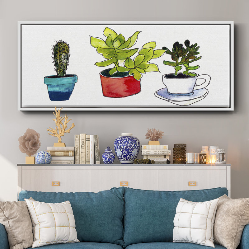 Vibing Succulents II- Framed Canvas