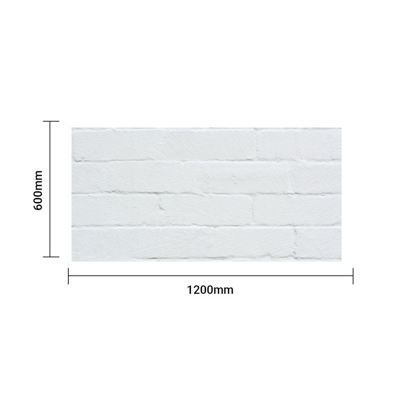 Britwall Soft Flexible White PU Faux Brick Wall Panel 1200 x 600 x 3 mm Pack of 2 White
