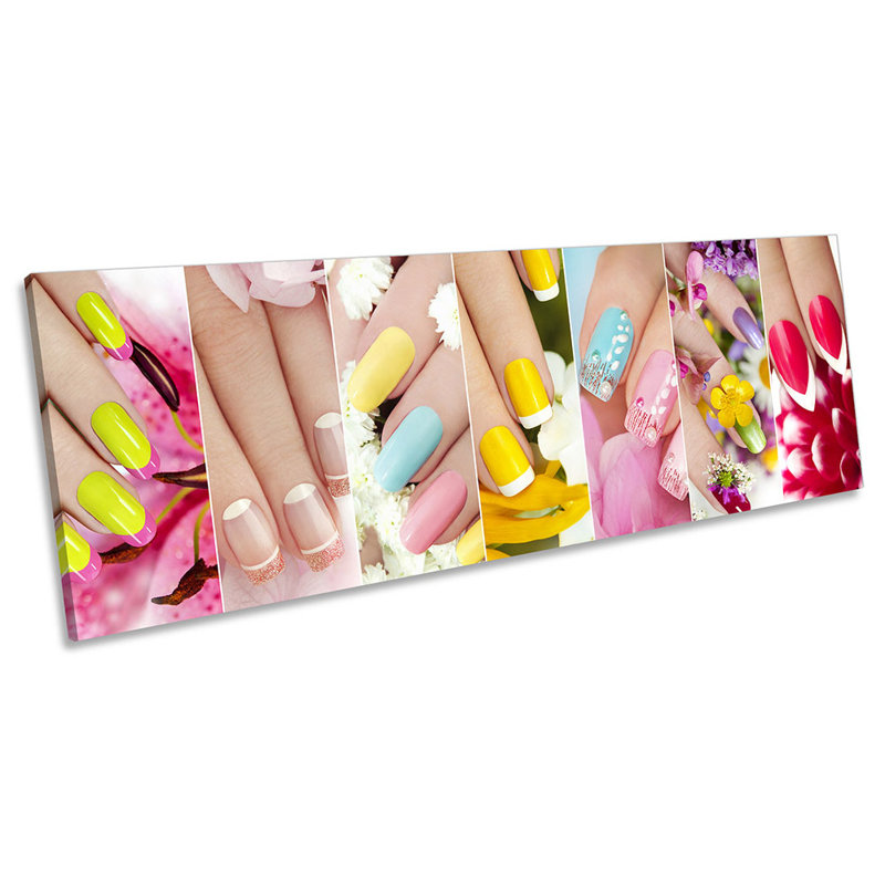Nail Beauty Salon Panoramic - Wrapped Canvas Print, 40.64cm H x 121.92cm W x 2cm D