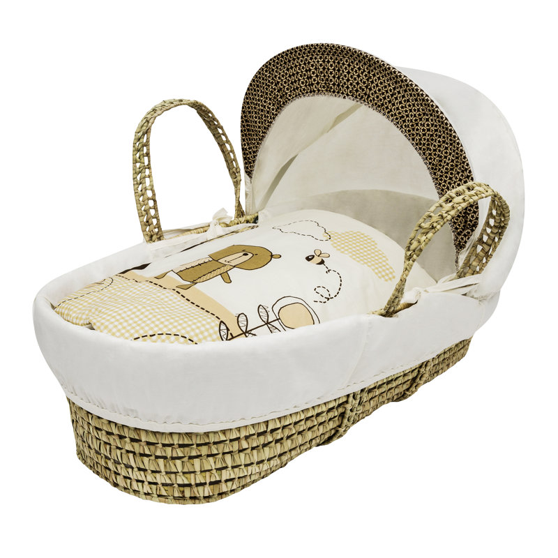 Moses Basket with Bedding with Mattress, Cream