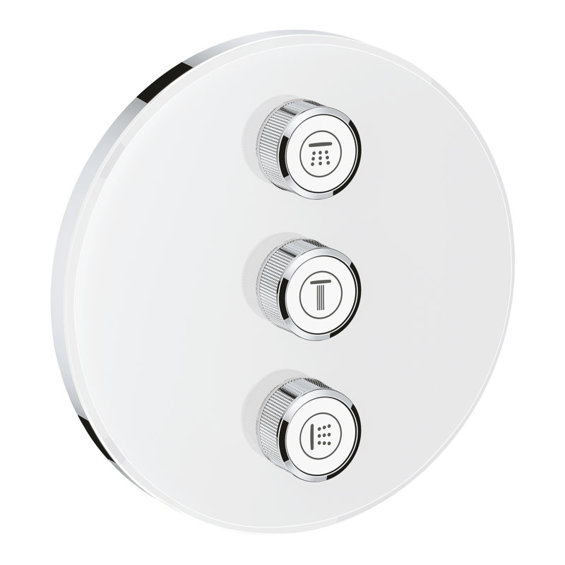 Garniture de contrôle de volume Grohtherm® SmartControl Triple 6,25 po x 6,25 po, Blanc lune