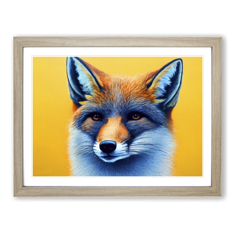 Classic Fox - Framed Print, 25cm H x 34cm W x 2cm D, Oak