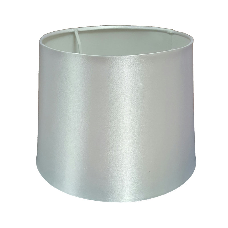 18cm H Silk Drum Lamp Shade ( Screw On ), White