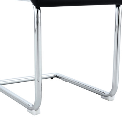 2 Dining Chair , Black With Pu High Back Seats And Robust Legs, Suitable For Room, Kitchen, Living Easy Assembly Hints 2 Collection, Upholstered Chairs Strong Area