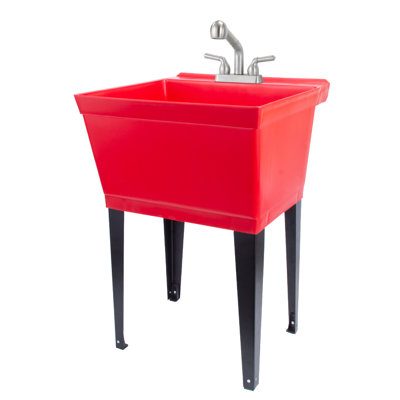 23.5'' L x 22.875'' W Freestanding Laundry Sink with Faucet