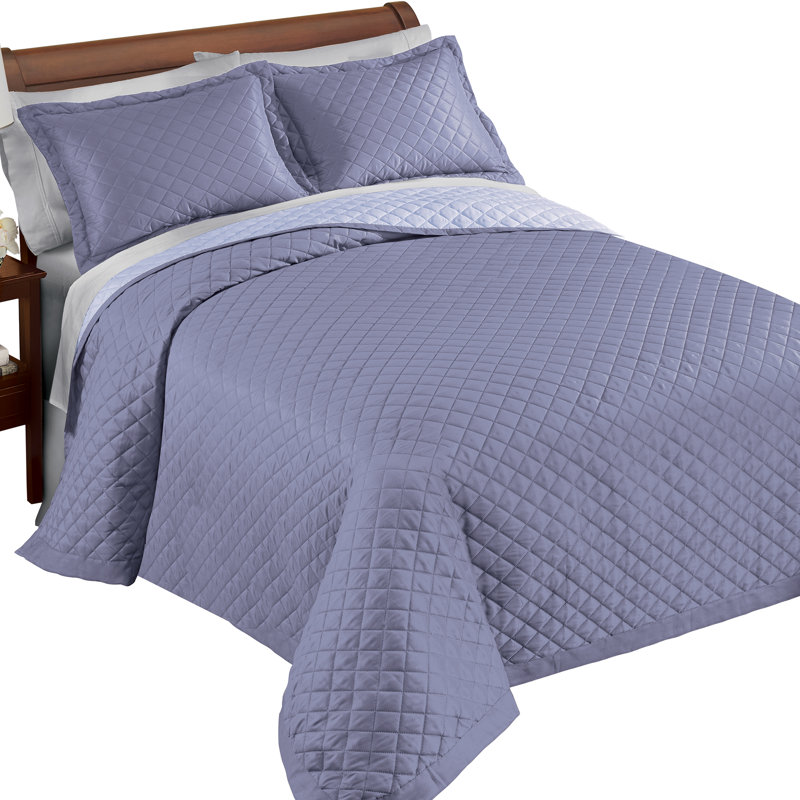 Classic Elegant Reversible Bedspread Set, King Bedspread + 2 Standard Shams