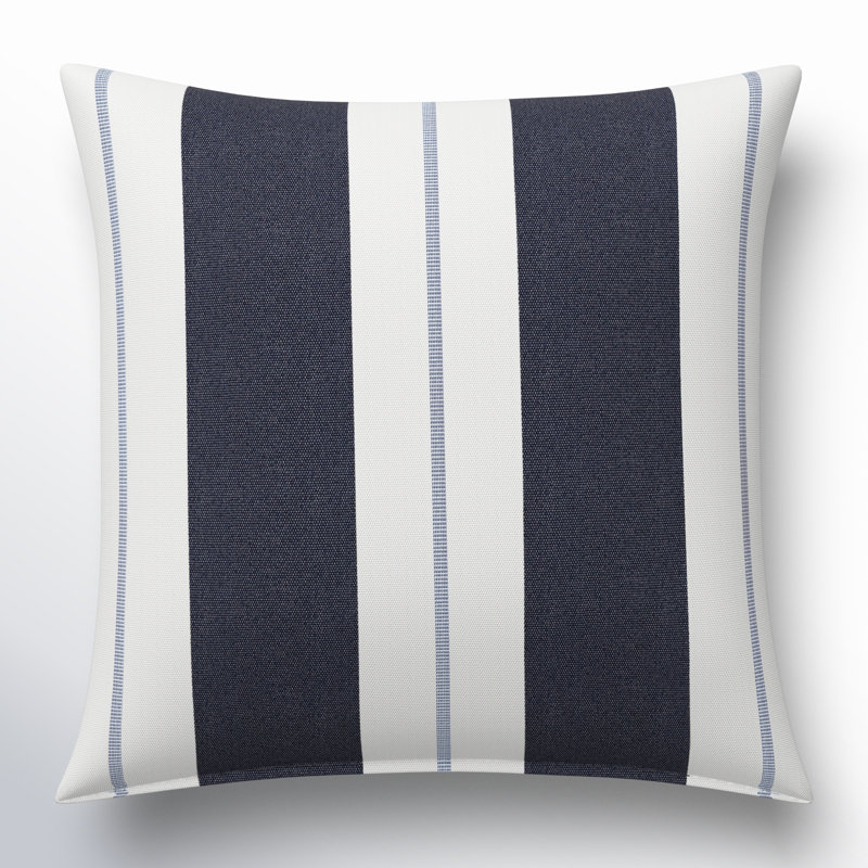 Deana Striped Sunbrella® Outdoor Reversible Throw Pillow, 20" x 20", Brown/White