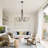 6 - Light Dimmable Black Candle Chandelier