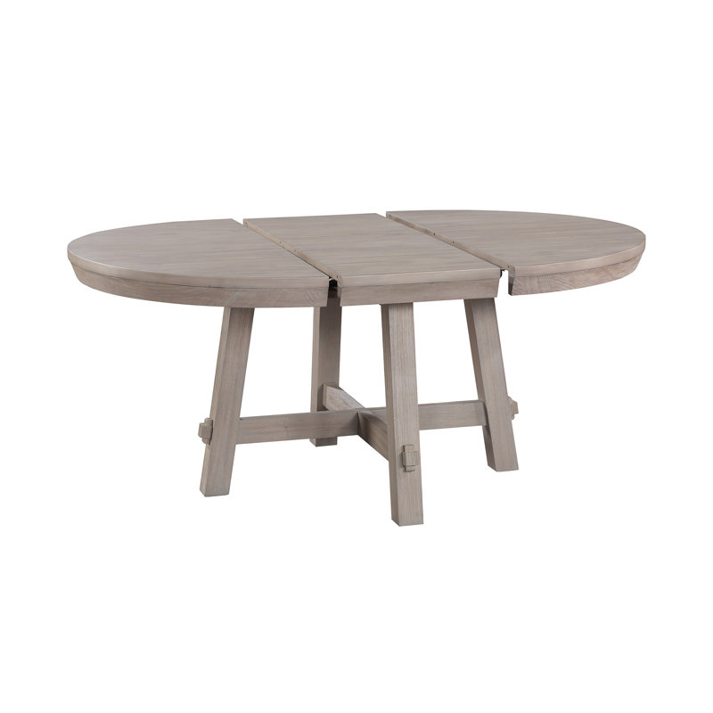 Solid Wood Extendable Round Pedestal Dining Table