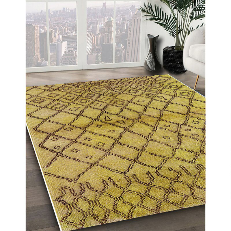 Tapis marocain tissé à la machine, Carré 7 pi