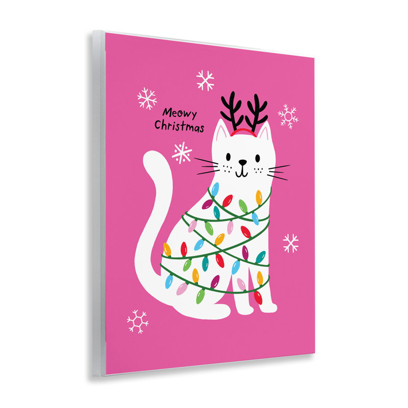 «Meowy Christmas Cat», plaque murale, conception par Nina Seven