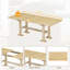 Ensemble de table de salle à manger extensible Farmhouse 6 pièces avec rallonge de 18 po, chaises et banc rembourrés-117598324-117598323