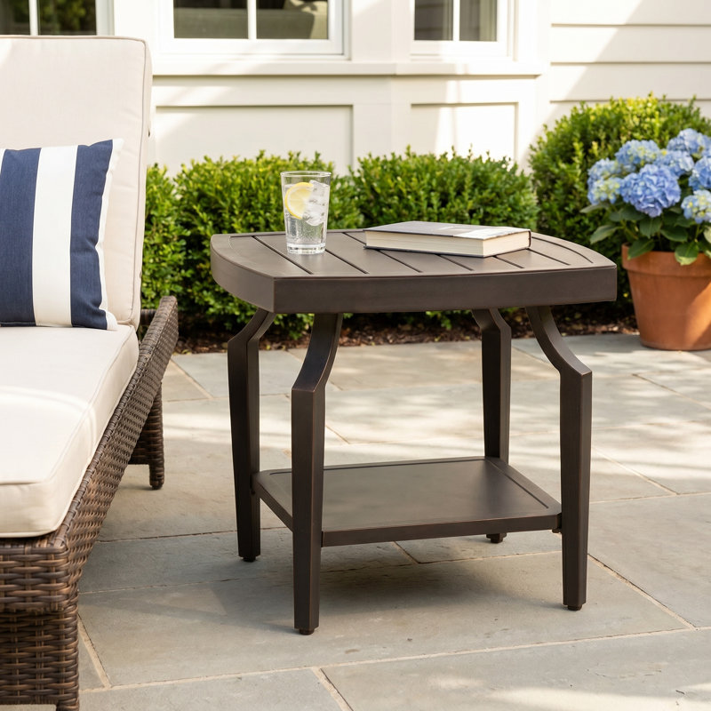 Tamarin Patio Aluminum 21.5"Lx 21.5" W Side Table