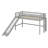 Wooden Twin Size Low Loft Bed With Guardrails, Slide And Ladder-1946369010