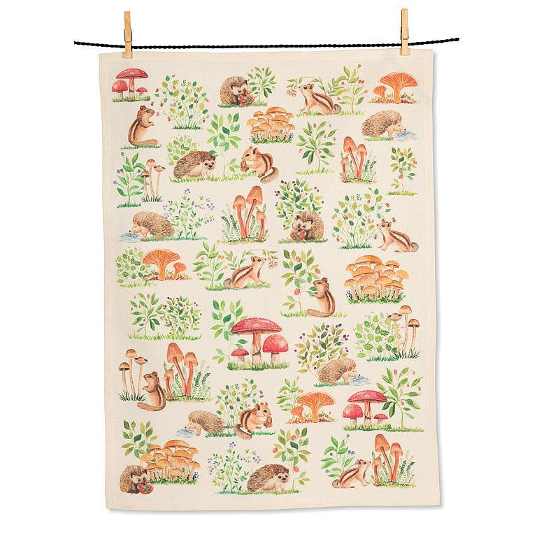 Serviette de cuisine champignons et bestioles