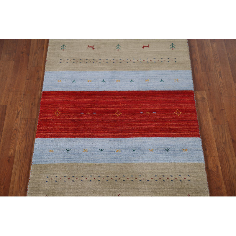 Tapis rayé en laine Gabbeh 3x5