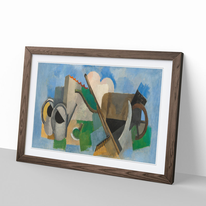 The Watering Can by Roger De La Fresnaye - Picture Frame Painting, Walnut, 27cm H x 36cm W x 2cm D