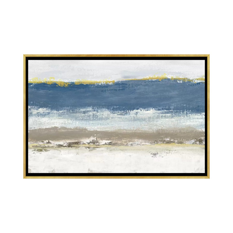 «Blooming And Blush» par Nan - reproduction, Encadrement doré, H 26 po x l 40 po x 1,5 po
