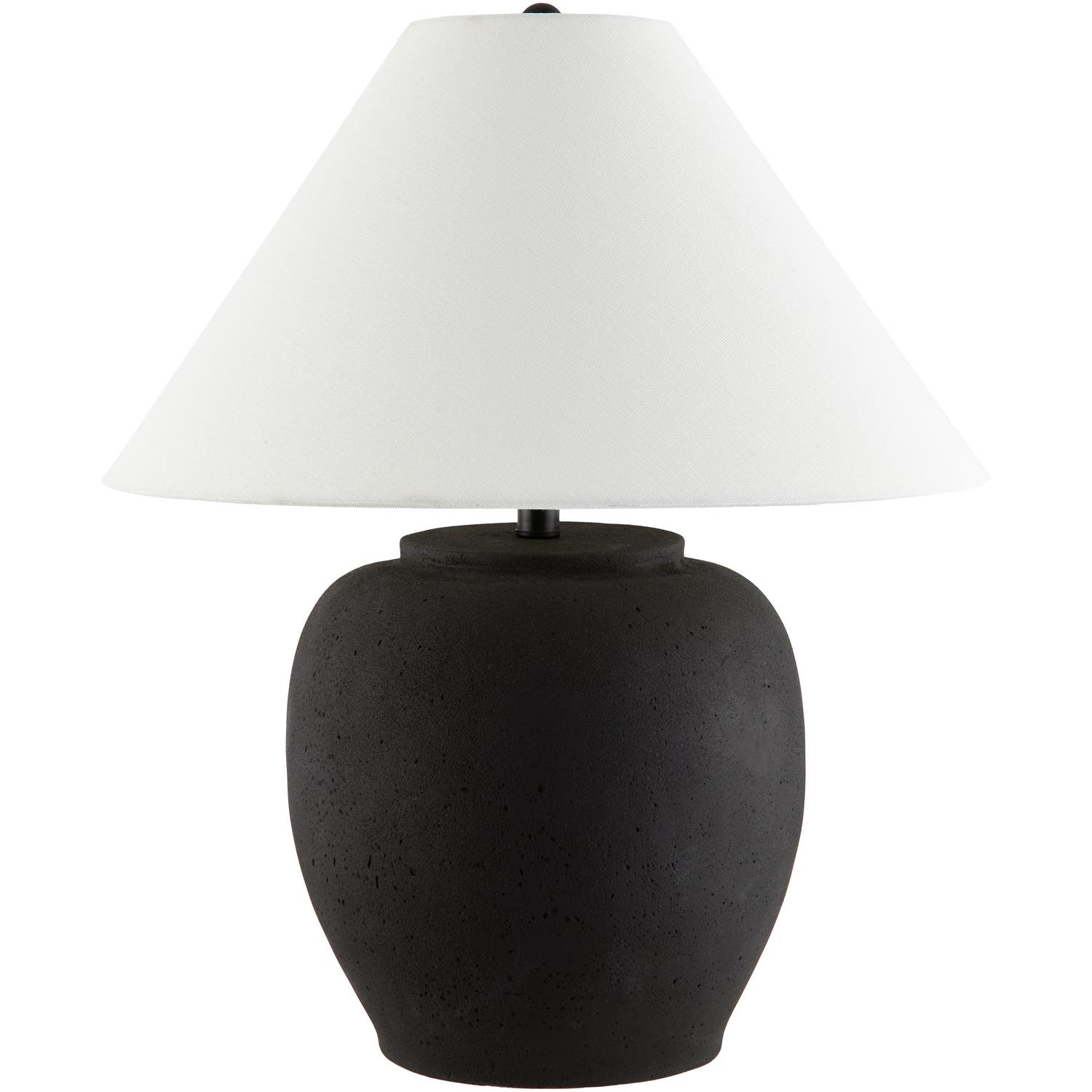 Concrete Table Lamp, White, Black