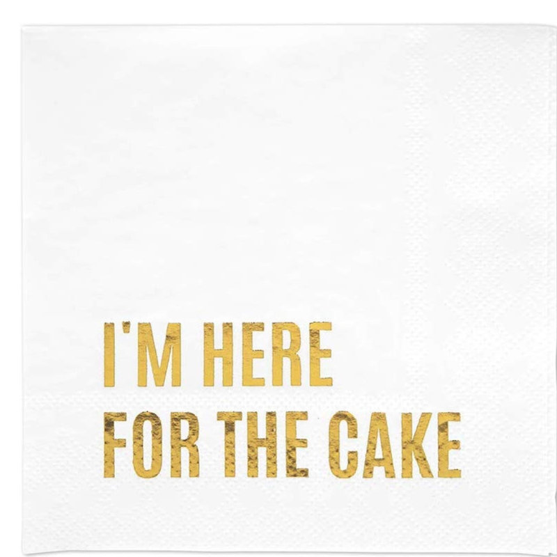Je suis ici pour les serviettes de cocktail à gâteaux de papier lourd poids
